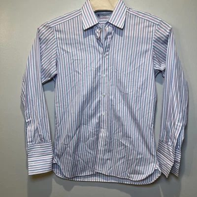 Turnbull & Asser Men’s White Multi-Colored Stripe Dress Shirt 16/42 Made In UK - Image 1 of 4