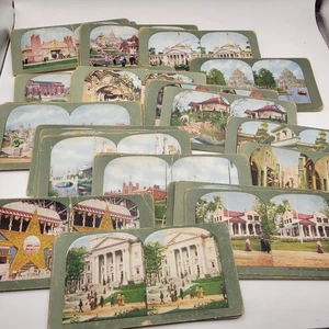 67 Antique 1904 T. W. Ingersoll Stereoview Cards St Louis World's Fair Color - Picture 1 of 3