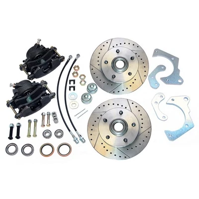 1965-68 Chevrolet Impala Disc Brake Wheel Kit Cross Drilled and Slotted Rotors - Image 1 of 4
