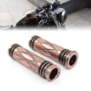 1" 25mm Copper Motorcycle HandleBar Hand Grip For Harley Sportster 883 1200 XL - Picture 1 of 11
