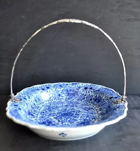 Porcelaine De Makkum - Milieu Du 19ème - Plat porcelaine et argent - Imagen 1 de 12