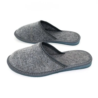 Womens Comfort House Slippers Felt Slip On Shoes UK Size 3 4 5 6 7 8 F GREY