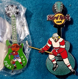 GUITARRA EN LÍNEA JUGADOR DE HOCKEY SOBRE HIELO 06 & SALT LAKE CITY 01 Hard Rock Café 2 LOTE PIN - Imagen 1 de 1