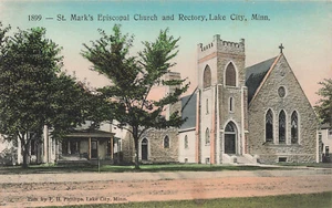 LAKE CITY MN ST MARK'S EPISCOPAL CHURCH & RECTORY c1910 POSTCARD 082924 T - Picture 1 of 2