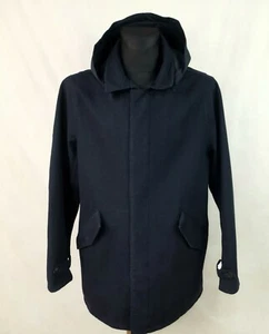 PEOPLE OF SHIBUYA NAVY BLUE WOOL PLOYESTER JACKET PARKA HACHIKO size XL EU-54 - Picture 1 of 12