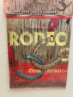 Bolsas de botín de plástico Western Rodeo Cowboy con asas 8 ct. 9" x 7" Foto 1 de 2