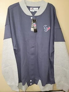 30504 Majestic HOUSTON TEXANS "Plus Size" Heavy-Sweatshirt mit durchgehendem Knopf NEU - Bild 1 von 2