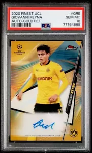 2020-21 Giovanni Reyna Topps Finest Gold rifrattore scheda autografata 39/50 PSA 10 - Foto 1 di 3