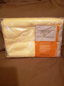 Yellow Prestige Lite by CHATHAM Fiberwoven Blanket Twin/Full 70" X 90" Vintage - Picture 1 of 8