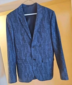 Topman Herren Blazer Sport Mantel Jacke weinrot blau Viskose Polyester Größe 40R - Bild 1 von 5