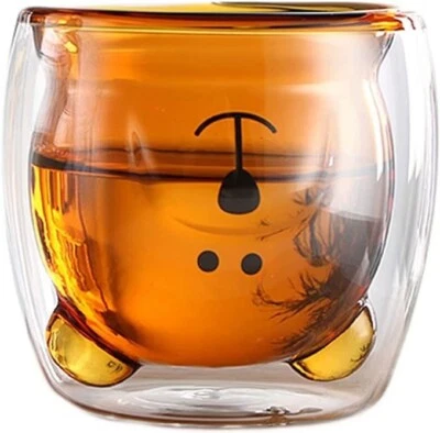 Cute Beer Mugs Bear Tea Cup Coffee Couple Glass Mugs - Image 1 of 4