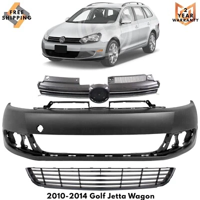 Front Bumper Cover Fascia & Grille Assembly For 2010-2014 Golf Jetta Wagon - Изображение 1 из 4