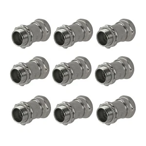 Lot of 9 Hubbell RACO 1" Uninsulated Throat EMT Compression Connector 29048-8 - Picture 1 of 9