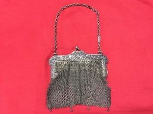 ANTIQUE GREEK PEWTER WOMENS PURSE ALPACCA HANDBAG LADIES GREECE GRECIA PELTRO - Picture 1 of 10