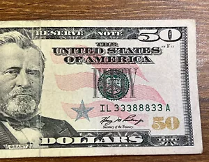 Binary $50 2006 Bank Note- 33388833 Fancy Serial - Picture 1 of 6