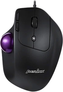 PERIMICE-520 Wired USB Ergonomic Programmable Trackball Mouse, Adjustable Angle, - Picture 1 of 7