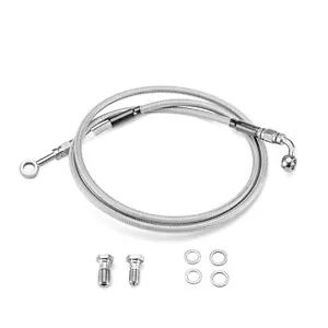 54" Braided Front Brake Line Kit for 12 14" Apes For Harley Dyna FXDWG Non-ABS - Picture 1 of 7