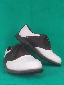 Footjoy Zapatos Para Hombres 9 W Tenis de Golf Extra Cómodos Blanco Marrón Cuero Parte Superior Baja - Imagen 1 de 12
