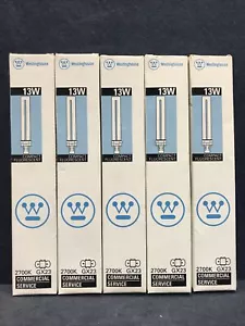 LOT OF 5 Westinghouse Compact Fluorescent Light Bulb GX23 13 Watt 2700K - Picture 1 of 3