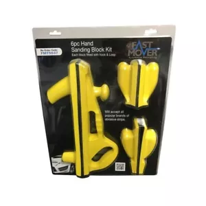 Fast Mover SANDING BLOCK KIT 6 Pcs Hook & Loop Detailing Car Body Work Repair - Picture 1 of 4