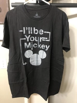 Camiseta manga corta para hombre de los parques de Disney talla XL negra y gris Ill Be Your Mickey Foto 1 de 4