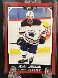 ADAM LARSSON--2021-22 O PEE CHEE---RED --BORDER--EDMONTON OILERS--FREE SHIPPING - Picture 1 of 2