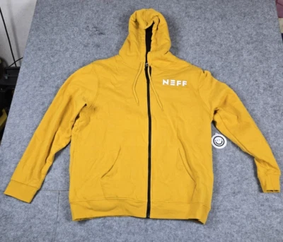 Sudadera con capucha NEFF Rose Checker Board amarillo mostaza forrada con cremallera para hombre XL Foto 1 de 4