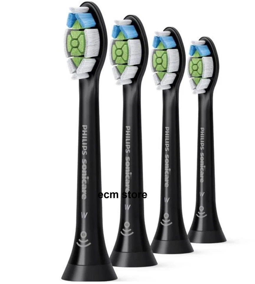 PHILIPS Lot 4 Optimal White W Sonicare Hx6064 Toothbrush Heads Black /EBSU - Image 1 of 1