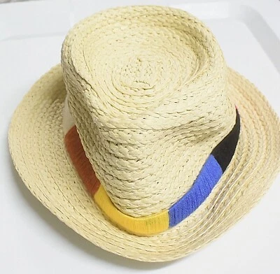 NINE WEST Women's Straw Banded Fedora Hat. Tan NEW - Image 1 of 3