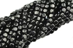 100 Black Czech Glass Cube Beads 3.8MM - Picture 1 of 1