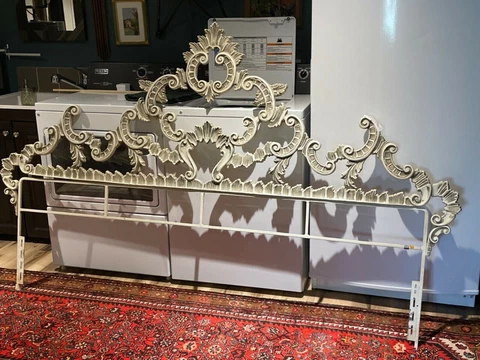 Stunning vintage King Size Headboard, Baroque Rococo-esque, Cast Iron heavy Cover