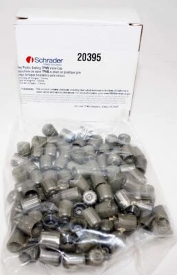 100 Pack TPMS Valve Cap Grey Plastic Sealing Cover Schrader 20395 - Image 1 of 3