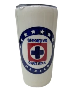 Vaso de café Deportivo Cruz Azul México 20 OZ con tapa abatible blanco - Imagen 1 de 3