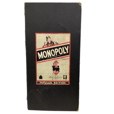 Tablero de juego Monopoly Parker Brothers 1954 vintage edición popular mal estado Foto 1 de 3