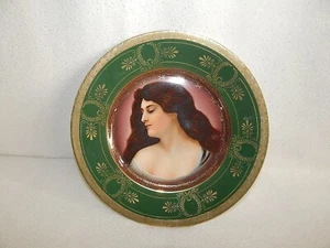 Royal Vienna Style Hand Painted Signed Portrait Cabinet Plate 11" MZ Hand Paint - Picture 1 of 8