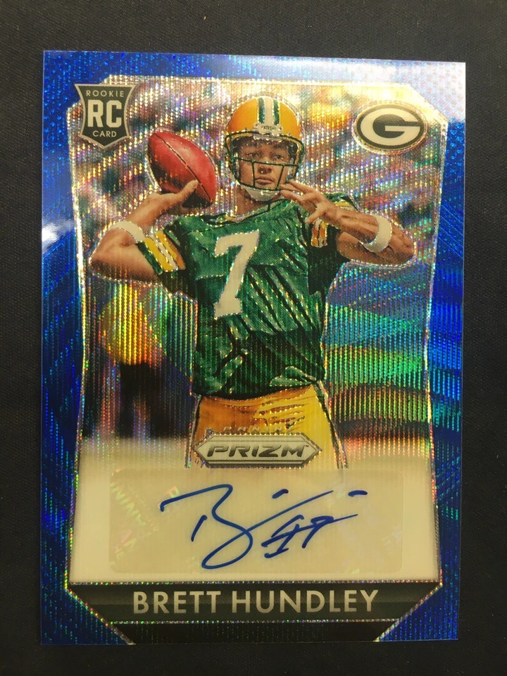 BRETT HUNDLEY 2015 PANINI PRIZM BLUE WAVE AUTOGRAPH AUTO RC #/99 UCLA BRUINS - Image 1 of 1