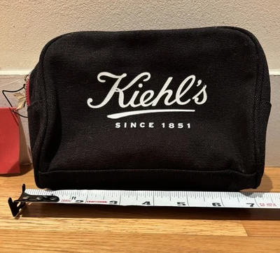 NWT Kiehl’s Since 1851 Canvas Makeup bag in Black & White. Approx measurements - Image 1 of 4