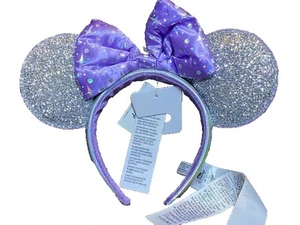Neu mit Etikett Disney Parks Minnie Mouse Ohren TOMORROWLAND lila silber Stirnband 2022 - Bild 1 von 2