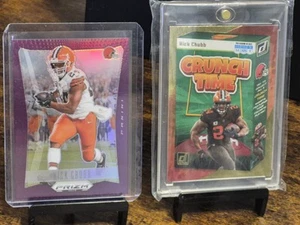 Nick Chubb Lot Featuring 2024 Deca Purple /99 And Crunch Time - Picture 1 of 5