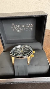 Men’s American Exchange Watch with Original Box – Black/Gold - Picture 1 of 6
