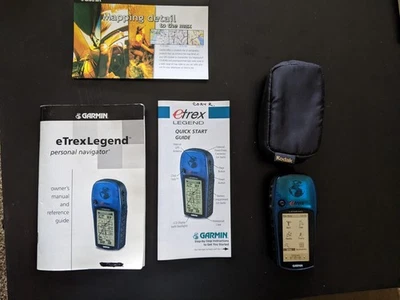 Garmin eTrex Legend Blue Handheld LCD Display Waterproof Hiking GPS Navigator - Image 1 of 4