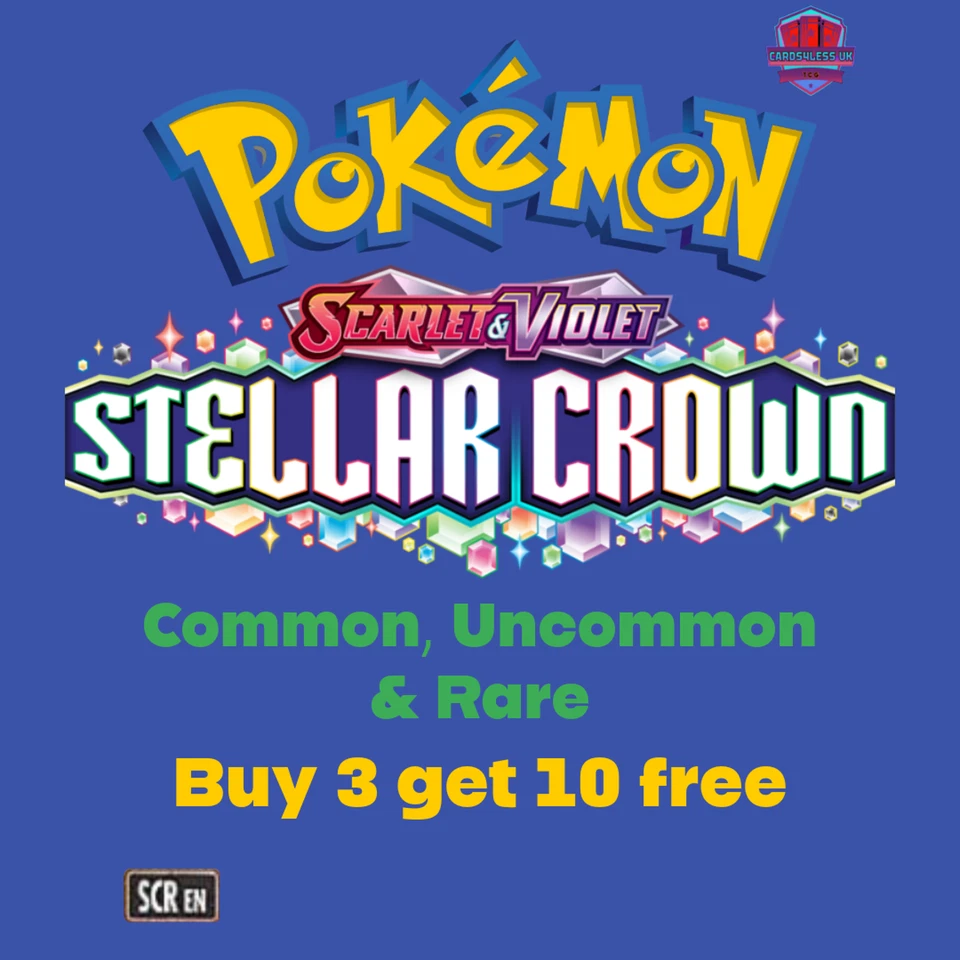 Pokemon Stellar Crown Common/Uncommon/Rare Near Mint Card Singles - Image 1 of 1