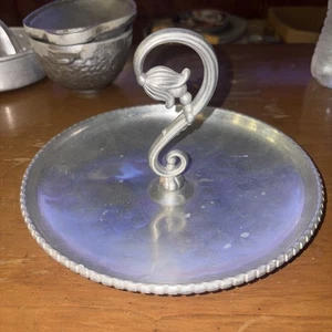 Vintage 1950s Farberware Wrought Aluminum Flower Stemmed Candy Tray Brooklyn NY - Picture 1 of 11