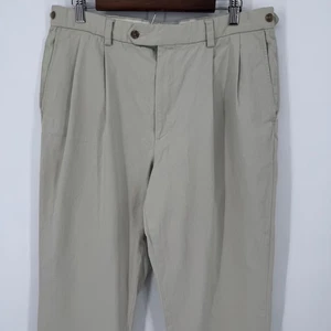 Brooks Brothers Golf Tan Pleated Pants Men's 36x30 Cotton Blend Dress Trousers - Picture 1 of 5