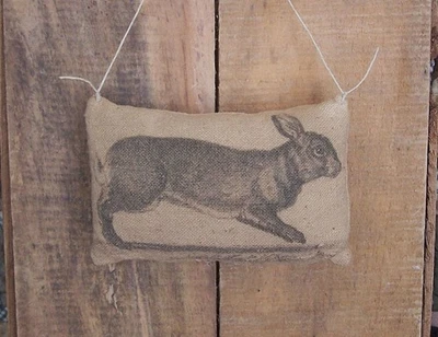 Rustic Primitive Bunny Rabbit Ornament Farmhouse Cupboard Tuck Christmas Spring - Image 1 of 4