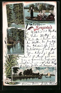 Lithographie Lehde bei Lübbenau, Dolzkefliess, Kanowmühlflies, Tozke-Fliess 190  - Picture 1 of 2