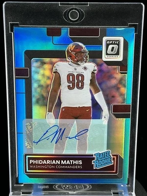 2022 Donruss Optic Phidarian Mathis Aqua Prizm Rated Rookie Auto RC 97/99 #268 - Image 1 of 4