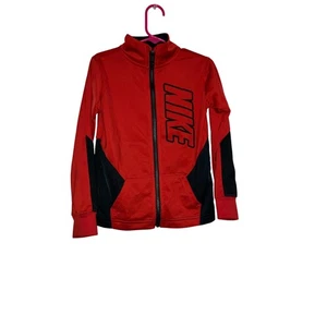 Nike red athletic zip up sweatshirt size 4 boys - Picture 1 of 4