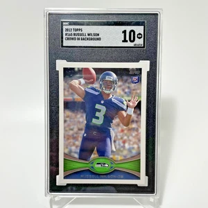 2012 Topps #165 Russell Wilson SGC 10 Rookie RC Folla sullo sfondo - Foto 1 di 2