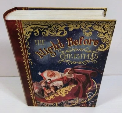 Papá Noel La Noche Antes de Navidad Pequeño Libro Imitación Recuerdo Caja de Almacenamiento Nuevo Foto 1 de 4